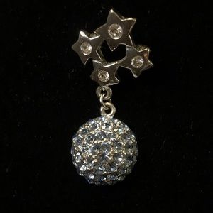 Vintage Monet Crystal Stars & Blue Crystal Half Sphere Brooch